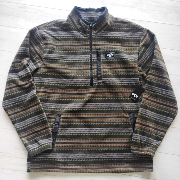 BILLABONG NEW Drew Mock Neck Fleece Qtr Zip Pullover - Picture 1 of 12